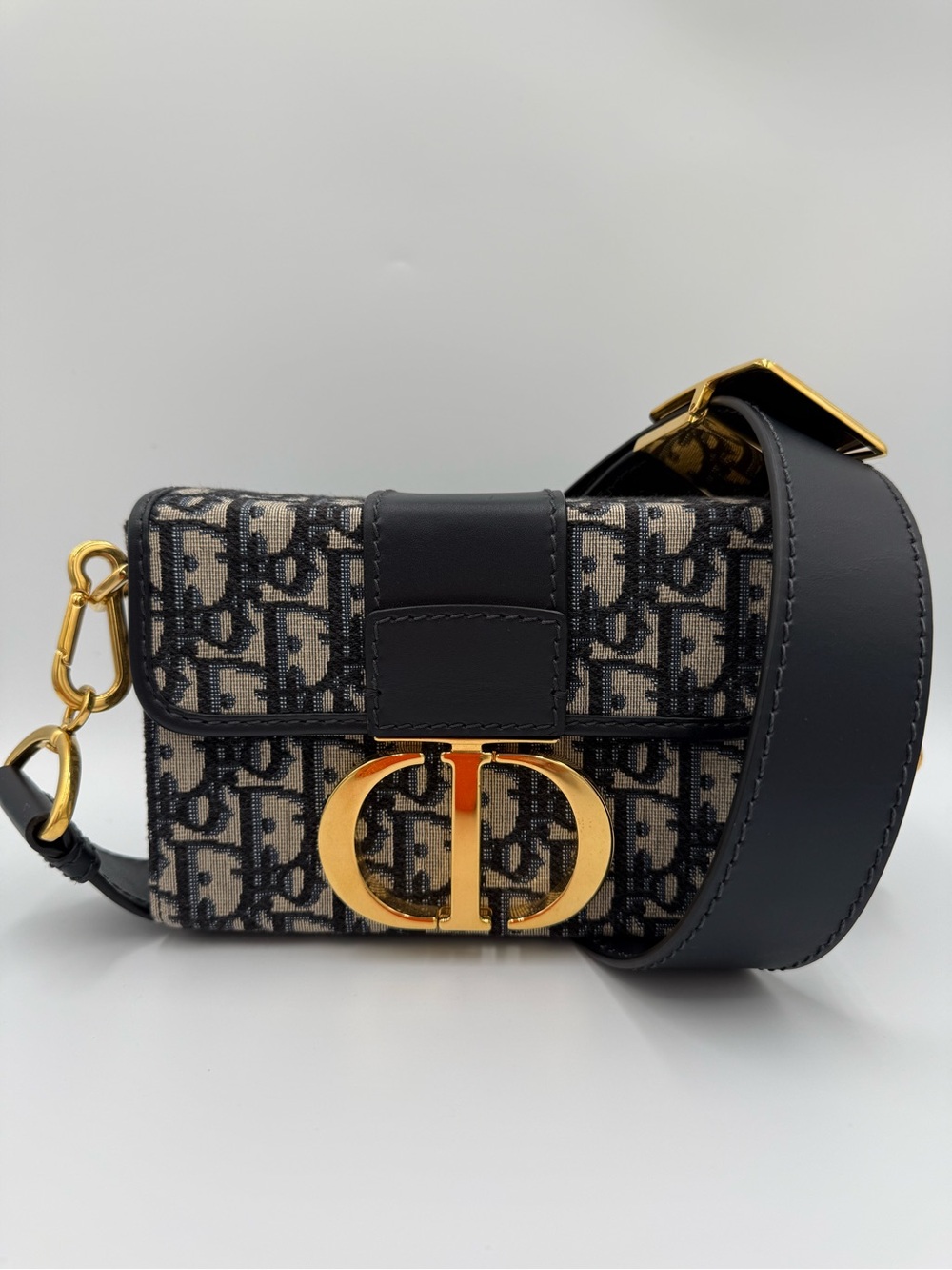 Dior Oblique 30 Montaigne Box Canvas Mini Saddle Bag with Gold Hardware
